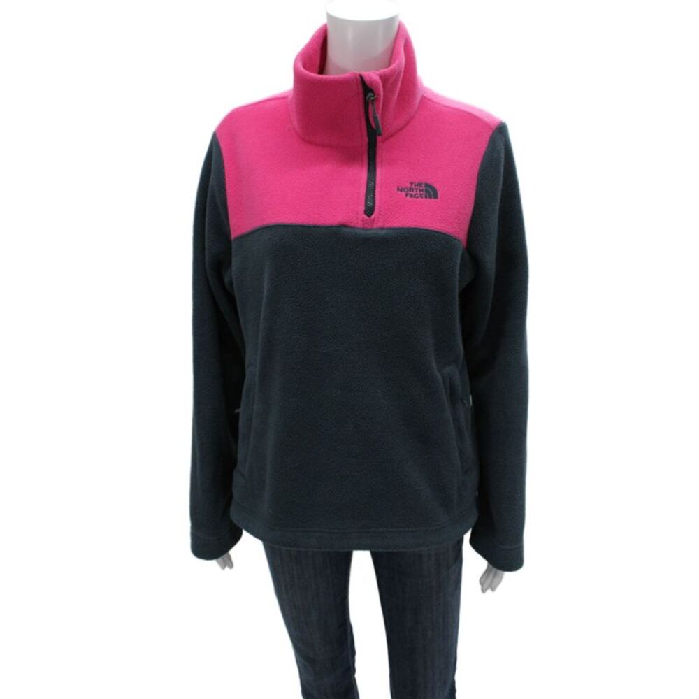 The North Face Womens Basic Jacket Pink Zip Polyester Long Sleeve Size L